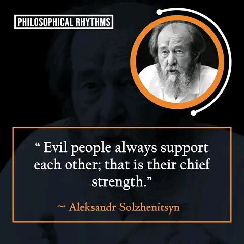Evil people always support each other