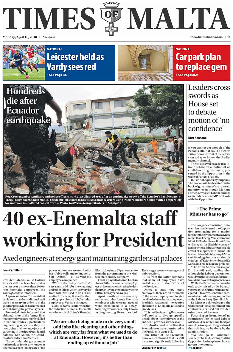 Enemalta staff working for President